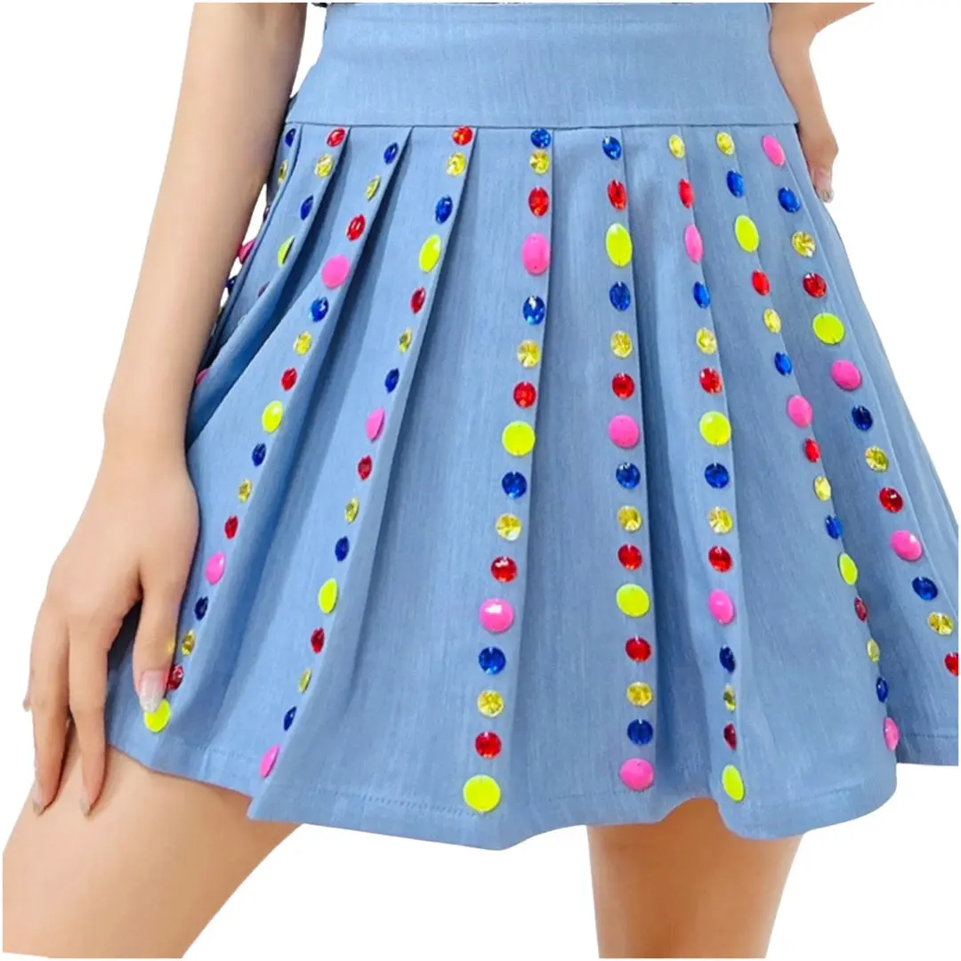 Bejeweled Pleated Taylor Skirt