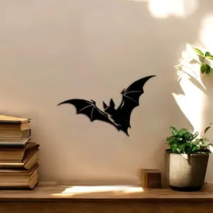 Elegant Gothic Bat Metal Wall Decor, Spooky Halloween Decoration, Victorian Home Art, Indoor Outdoor Yard Balcony Iron Painting Gift