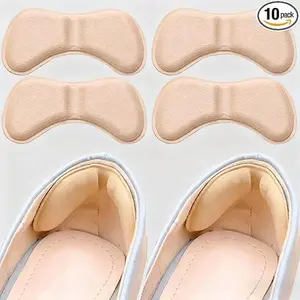 5 Pairs Heel Protector Cushions, Comfortable Insoles, Heel Grips, Anti-Slip Pads, Foot Care Heel Protectors, Adhesive Backed Shoe Inserts, Suitable For Outdoor, Sports, Travel, Home, Office, School