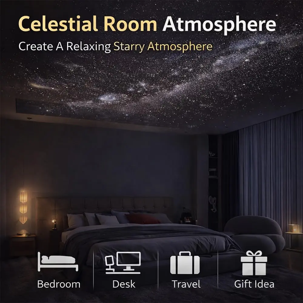 2-in-1 Galaxy Projector Night Light, USB Interface, Dual-Mode