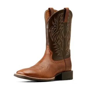 10035996 Ariat Men's Sport Wide Square Toe Western Boot - Peanut Butter / Chaga Brown