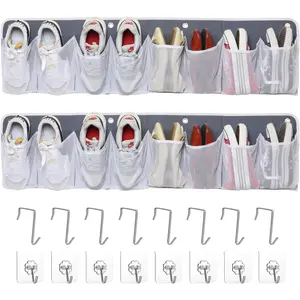 P-SBB036    RV Shoe Storage for Bedside - 16 Extra Large Pocket Wall Mounted Entryway Shoes Rack, Bed Hanging Pocket Organizer, Bedside Caddy for Shoes and Tool Accessories,RV & Camper Essentials 2 Pack Hand