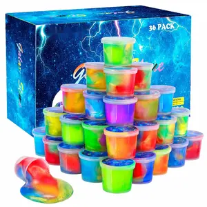 Galaxy Slime Kit for Kids 36 Pack Mini Slime Party Favors Unicorn Color Stretchy Non-Sticky Fun Stress Relief Reusable Easy to Store Perfect Gift Idea
