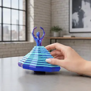 Rotating 3D Printed Ballerina Figurine Elegant Stress Relief Tabletop Decor