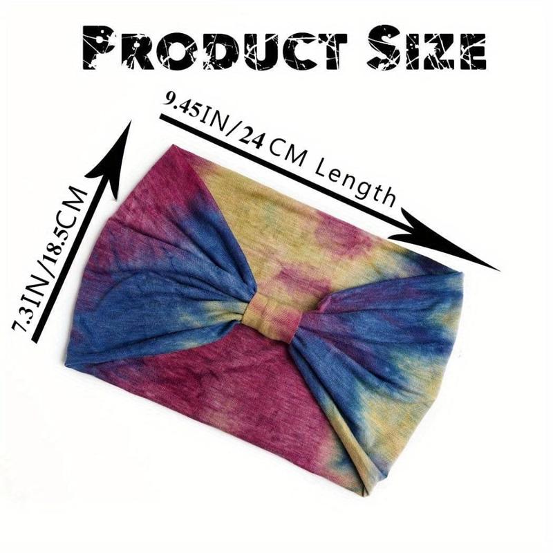 4PCS Wide Headbands Stretch Turban Knotted Hairbands Elastic Yoga Workout Sweatband Running Sport Head Scarf Large African Head Wraps for Women