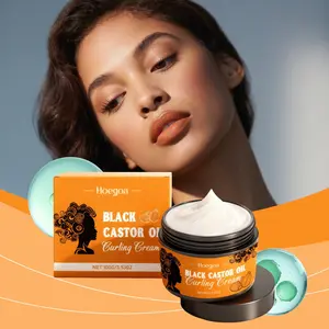 Hoegoa Curl Defining Cream - Castor Oil & Aloe Vera, Long-Lasting Hold for Bouncy Curls, Frizz-Free & Lightweight, Hydrating Styling Balm for All Hair Types, Curly Hair Products, Lightweight Frizz Control, Haircare