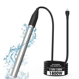 1800W Rapid-Heating Immersion Water Heater—Suitable for Both Indoor & Outdoor, Safe, Durable, and Easy to Operate; Capable of Efficiently Heating up to 50 Gallons of Water. Ideal for Use in Sinks, Inflatable Pools, Bathtubs, and Buckets. outdoorfun