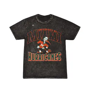 Miami Hurricanes Men's Classic Short-Sleeve Cotton Round Neck Legacy Mascot Jersey T-Shirt - Casual Menswear Top, Shortsleeve