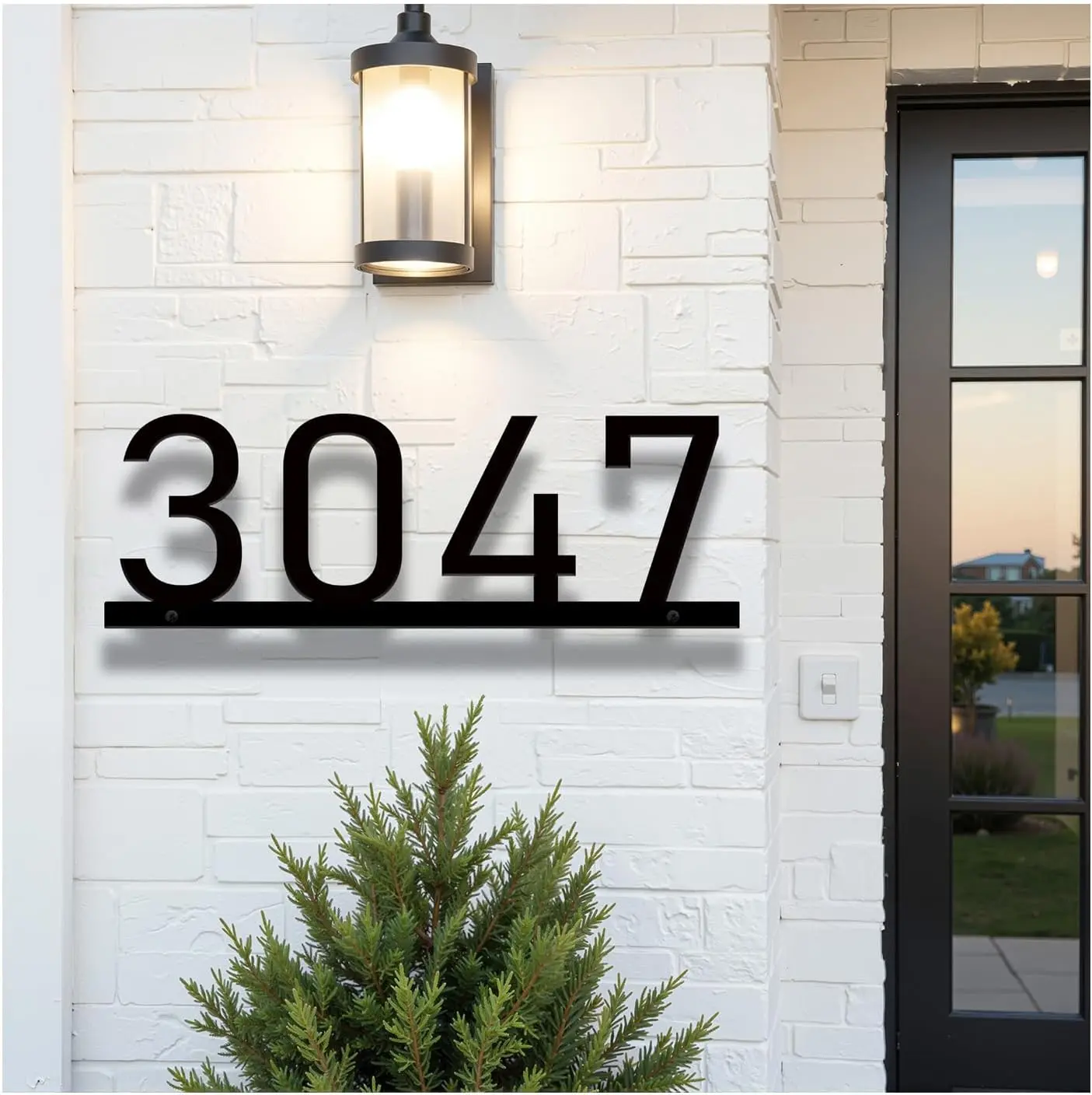 House Numbers for Outside, Personalized Metal House Number Sign, Modern Metal Address Signs for Houses, Large Number Address Plaque with Floating Screw Kit