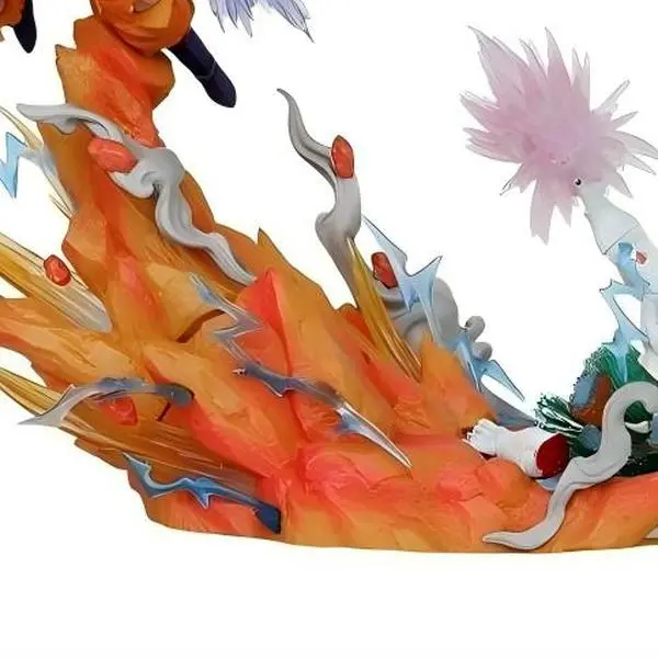 DBZ Anime Character Statue - Authentic DBZ Battle Scene Replica, Faithful Battle Art, Rock Base, Hand-Held Luminous Effects, Hand-Decorable, Home Decor, Exclusive Birthday/Holiday Surprise Gift for Boyfriend