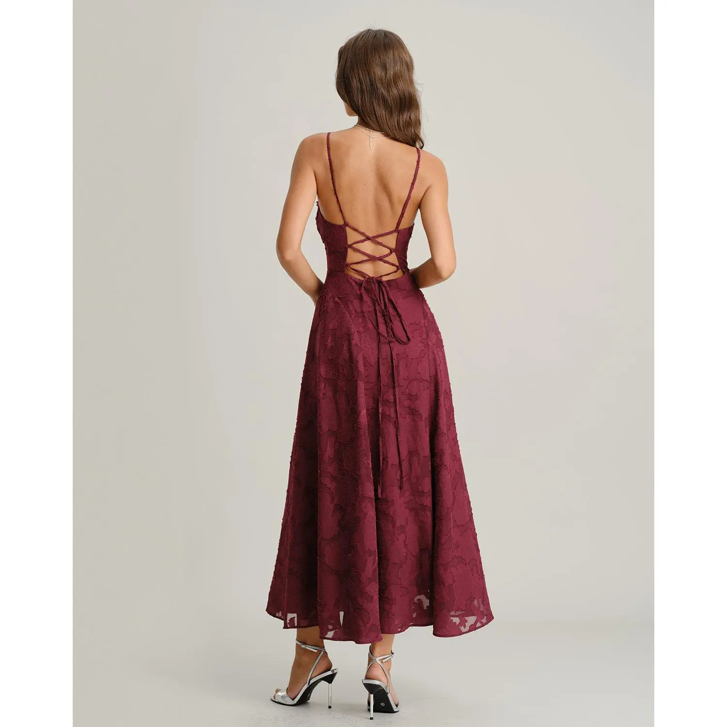 Rihoas Women's Solid Sleeveless Wine Red Polyester Jacquard Square Neck Ruched Waisted Slip Maxi Dress - Casual-Formal Wear, Wedding Guest & Graduation Options - TikTok Shop Rihoas Women's Solid Sleeveless Wine Red Polyester Jacquard Square Neck Ruched Waisted Slip Maxi Dress - Casual-Formal Wear, Wedding Guest & Graduation Options - TikTok Shop