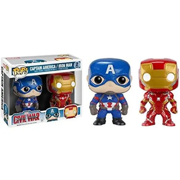 Funko POP! Marvel Civil War Captain America vs. Iron Man 2-Pack Collectors Corps Exclusive