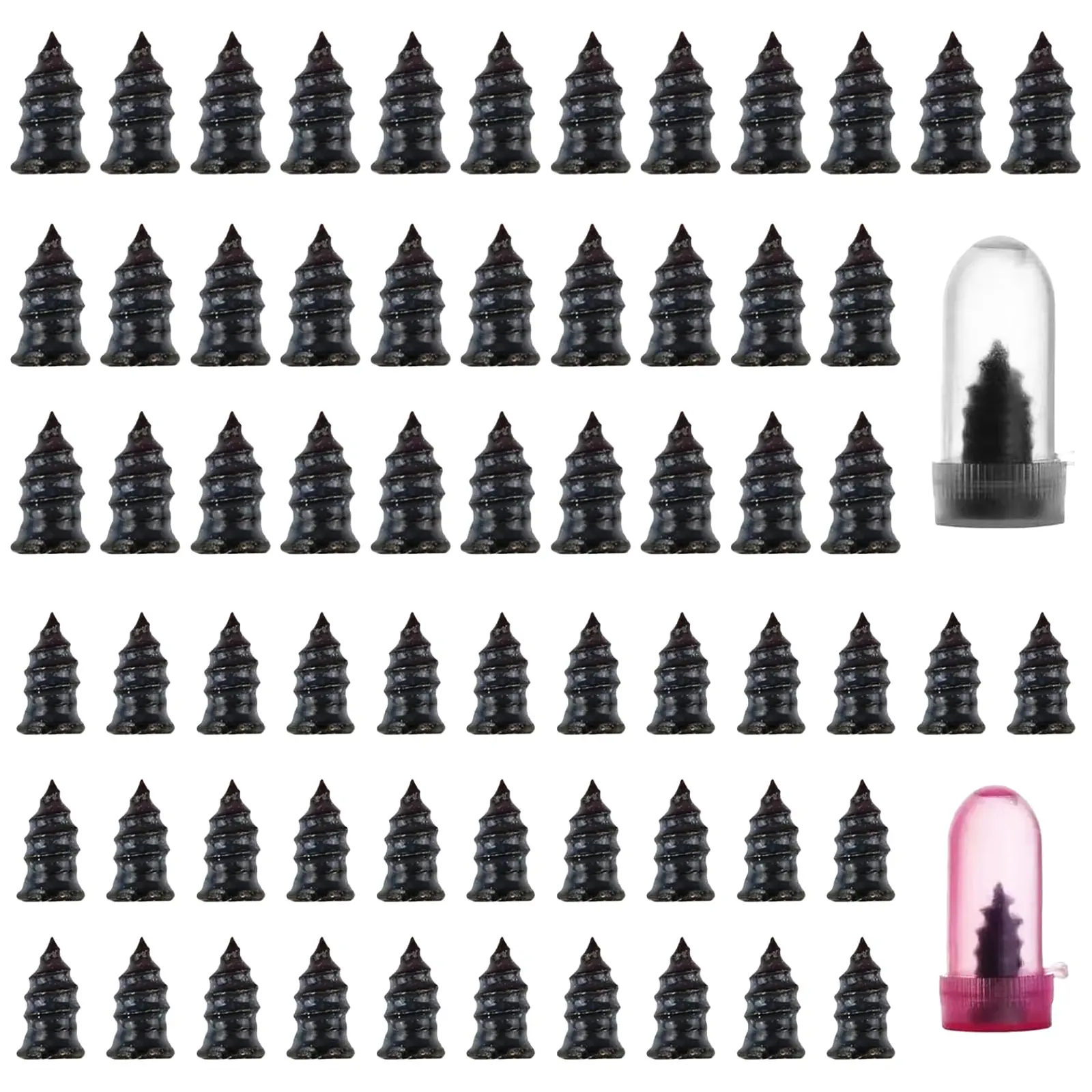 60Pcs Premium Tire Repair Rubber Nail Kit, Spiral Screw-in Tire Plugs with 2 Sizes, Emergency Roadside Flat Tire Fast Self-Service Fix Tool for Car Truck Motorcycle Tractor ATV SUV