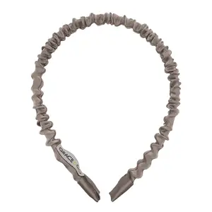 Lilli Skinny Ruched Satin Headband - Dove