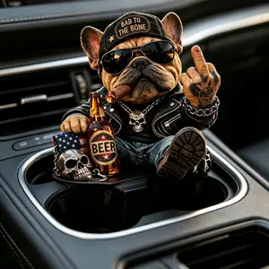 Bulldog car ornament, vehicle decoration gift, Car Decorations Interior, suitable for cars, essential decoration, interior embellishment, car interior accessories, automotive decorative accessories, Car Trinkets