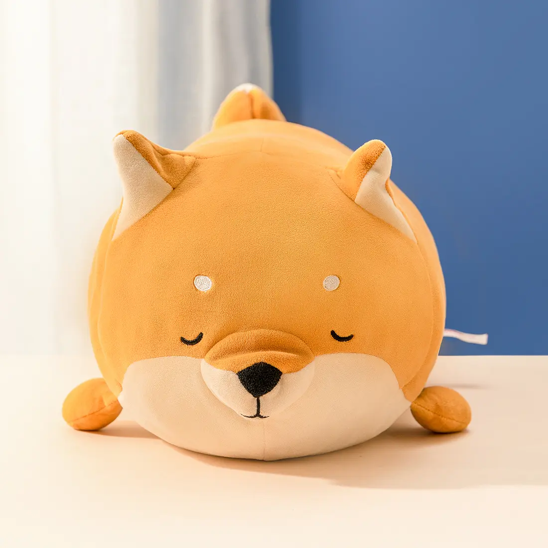 MINISO Lying Down Shiba Inu Plush Doll, 19.2in Ultra-Soft Floppy Yellow Puppy Stuffed Animal, Cozy Cuddle Companion, Toddler Gifts, House Decoration, Floor Decor Item (1PC), Durable Soft Fluffy, Soft Cuddly Gift