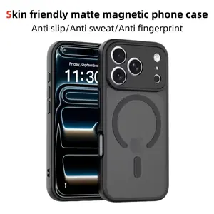 ImpactStrong Magnetic Guard Designed for iPhone 15 Pro Max Case [Camera Protection] [Military Grade Drop Tested] [Compatible with MagSafe] Slim Translucent Matte Phone Case (6.7") - Navy Blue