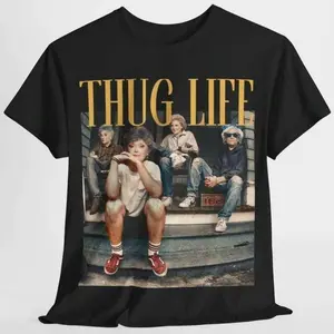 Nostalgic Parody "THUG LIFE" Golden Girls Tee Short-Sleeve Crew Neck Retro Casual Top