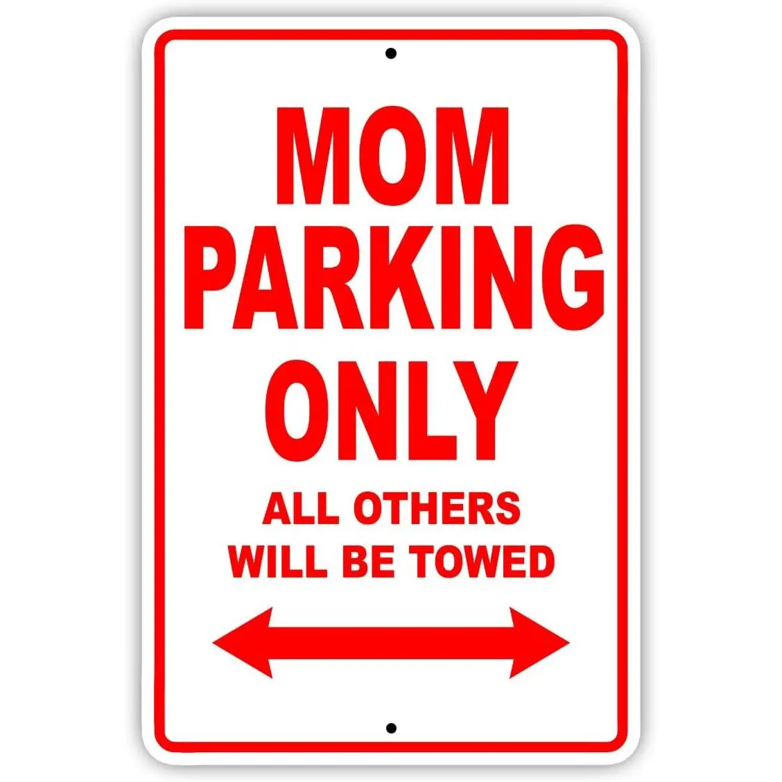 Mom Parking Only Novelty Aluminium Metal Tin Sign, 8"x12" Home Decor Signage for Living Room, Bedroom Decoration