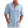 COOFANDY Men's Shirts Casual Button Down Shirt Long Sleeve Linen Chambray Shirt Gift Ideas