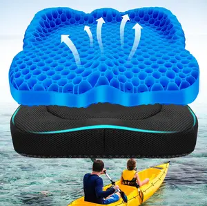 Anti-Slip Kayak Seat Cushion - Double Thicken Gel Boat Cushion, Waterproof Kayak Gel Seat Cushion, Coccyx Sciatica Pain Relief, Kayak Accessories for Fishing, Kayak Fishing AccessoriesGift.