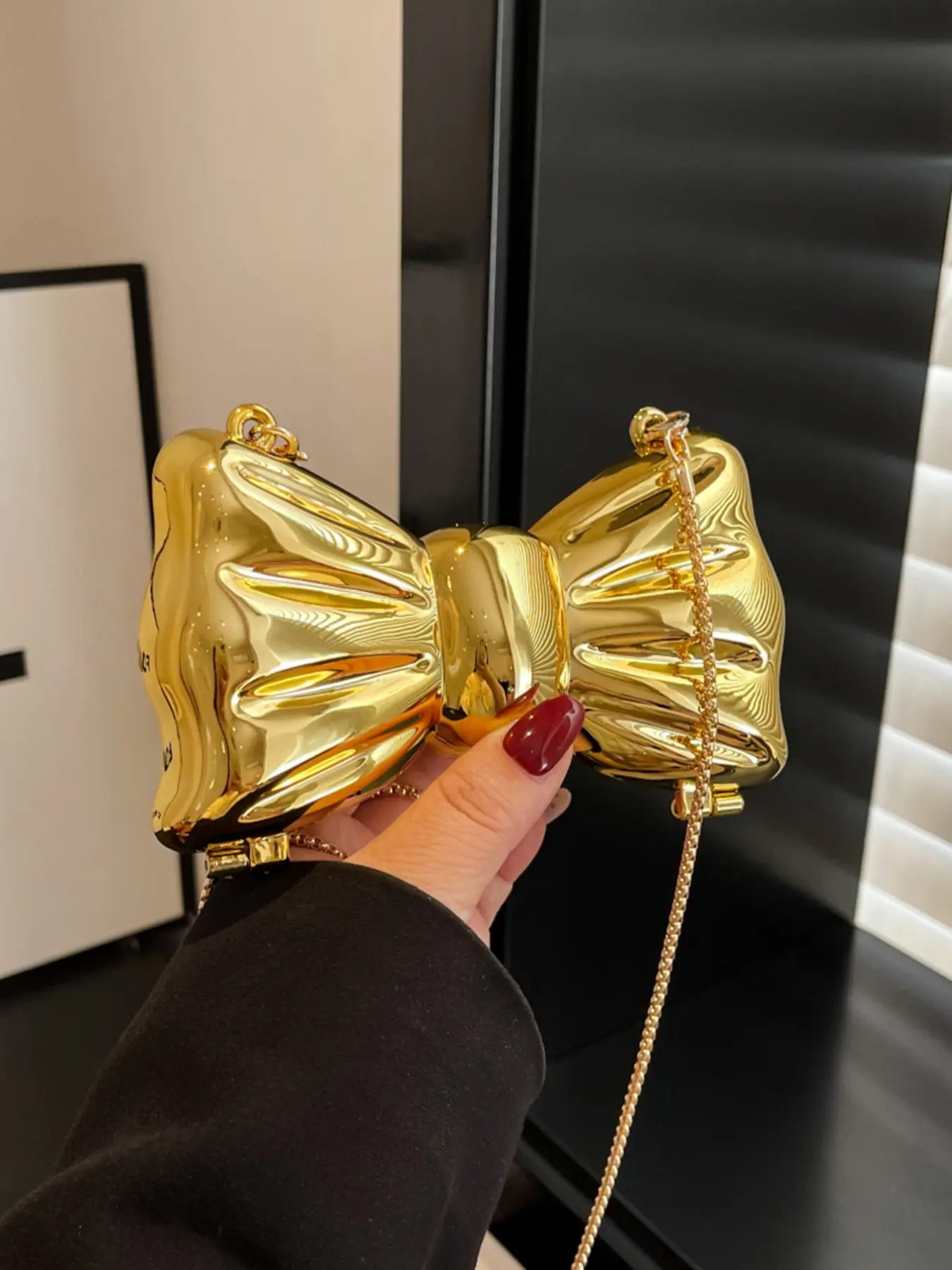 Women's Elegant Bow Tie Design Crossbody Bag, Fashionable Acrylic Bag for Daily Used, Casual Trendy Versatile High-quality Daily Commuting Bag, Crossbody Chain Bag, Crossbody Purse, Adjustable Crossbody, Cross Body Bags