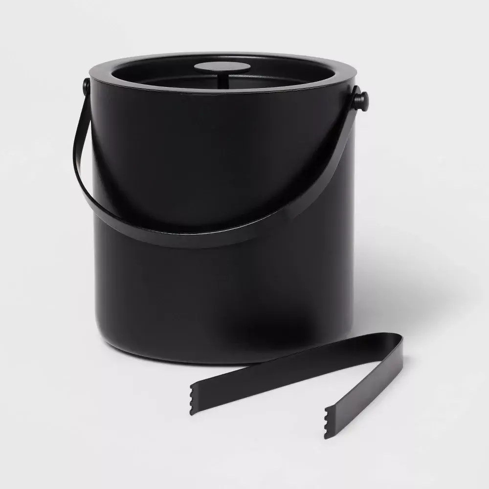 94oz Metal Ice Bucket Black - Threshold 94oz Metal Ice Bucket Black - Threshold