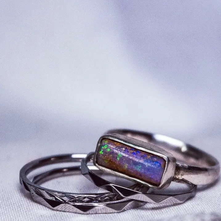 Australian Boulder Pipe Opal Rings