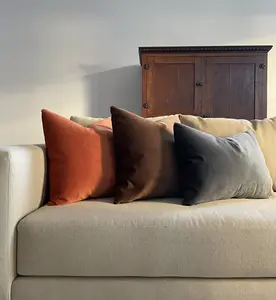 The Square Pillow - Amber Recycled Velvet