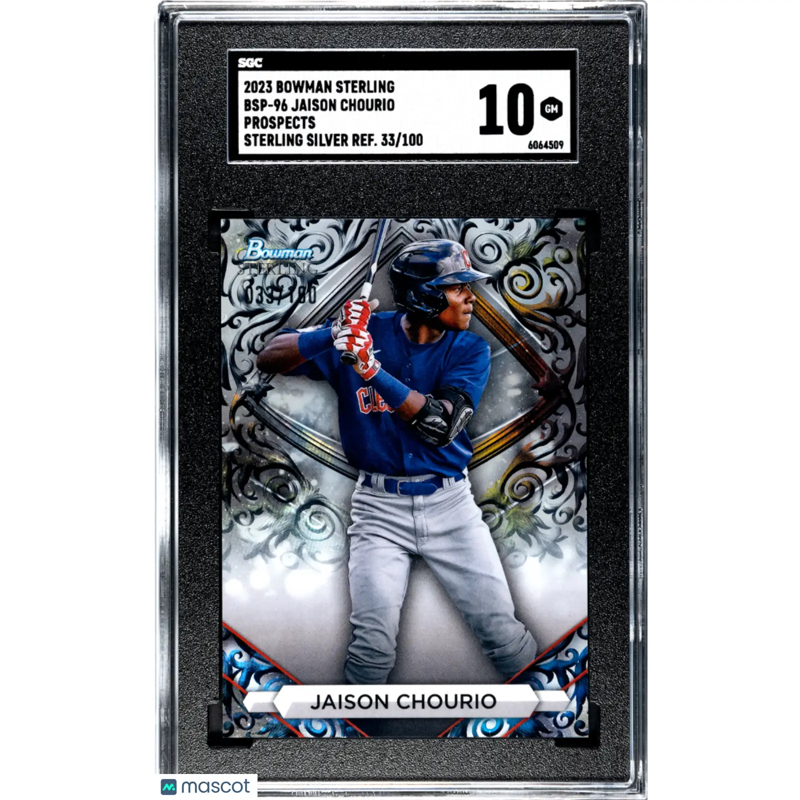 Jaison Chourio SGC 2023 Bowman Sterling #BSP 96 Pros Sterling Silver Refractor
