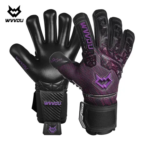 WVVOU Guardian 2.0 Adult Football Goalkeeper Gloves (1 Pair) - 4+3mm Sticky Latex Palm Pad Cushion, 5 Detachable Finger Saves, 3D Tailored Heavy Duty Protection, Weather-Ready Grip, Drop Molding, Latex-Nylon Rubber Training Equipment for Sports Training