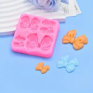 NewArrive 1pcs Cute Knot Bow Molds Soft Silicone Fondant Resin Art Mould Cake Decoration Pastry Kitchen Baking Accessories Tools Reusable Mold