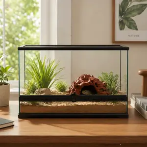 3D Printed Pla Reptile Hideout, Natural Rock Cave Decor, Suitable for Leopard Geckos, Lizards, Hermit Crabs, Aquarium Decoration