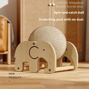 Natural Jute Cat Scratching Ball, Cute Jute Rope Rotating Interactive Toy, Indoor Pet Plaything, Durable & Fun Cat Accessories