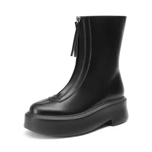 DreamPairs Chunky Heel Ankle Boots - Zip-Up Stylish Booties