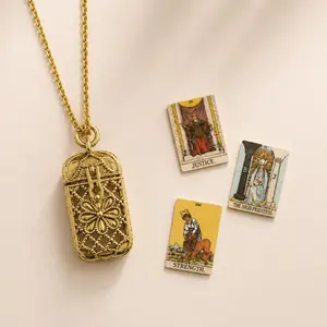 Tiny Tarot Deck Necklace, 22 Mini Tarot Cards Pendant, Tarot Jewelry for Women and Men tiktokshopspringglowup