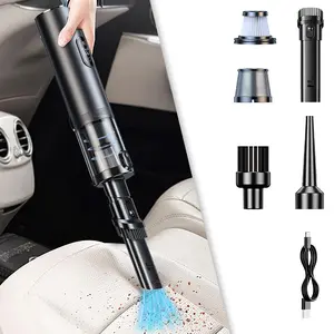 Rechargeable Handheld Vacuum Cleaner, 14000Pa Powerful Suction Car Vacuum Cleaner, 2 Speed Rechargeable Vacuum Cleaner with LED Digital Power Indicator, Suitable for Home, Office, Car and Pets