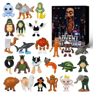 24-Piece Italian Brainrot Christmas Countdown Calendar Gift Box Set, Includes Tungtung Sahur & Tralalero Characters, Perfect Xmas Present for Kids