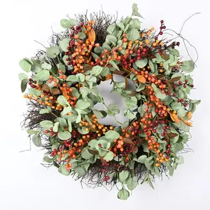 Autumn Eucalyptus Berry Wreath | Fall Harvest Wreath | Handcrafted Fall Decor | Fall Front Door Decor | GIFT 20” Wreath