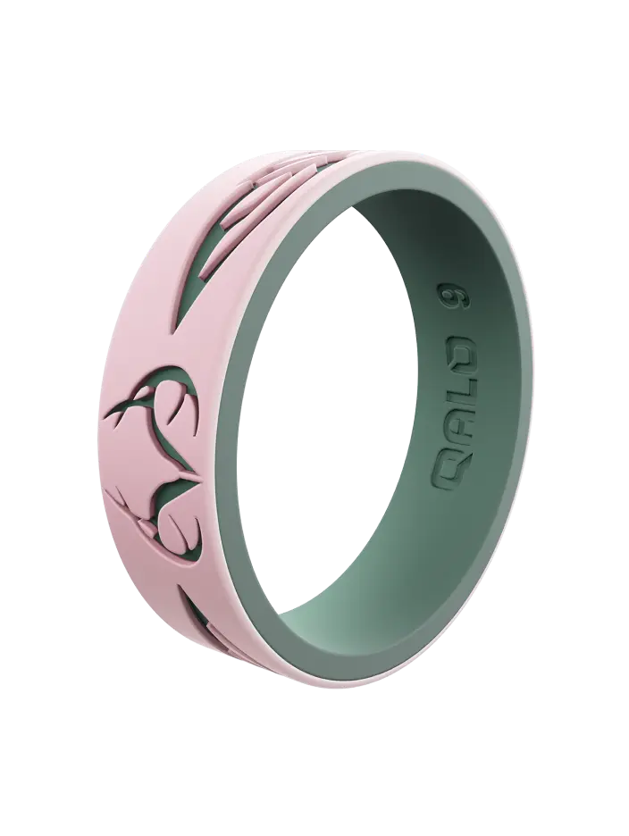 Women's 100% Silicone Beautiful Rings - Dual-Layered, Exclusive Realtree Tail Feather Strata Designs, Extreme Breathability, Fashion Costume Jewelry Accessory