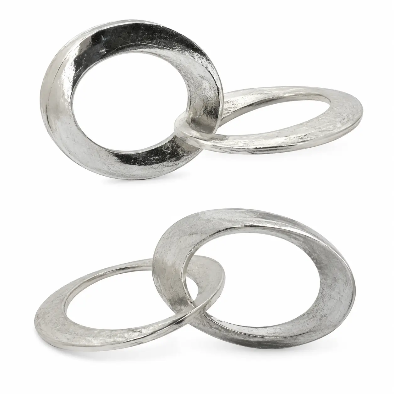 Silver Interlocking Circle Sculpture