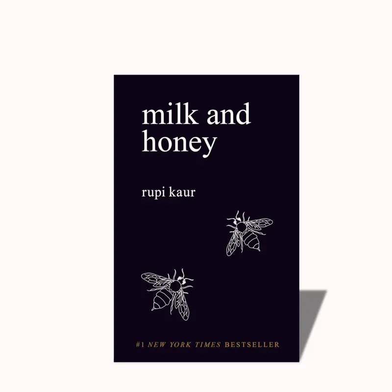 Milk and Honey English Poetry Book - Rupi Kaur #1 New York Times Bestseller Writer, 208 Pages Survival & Loss Themed Prose Trade Paperback (Literature & Art Genre, Experience & Journey Focus)