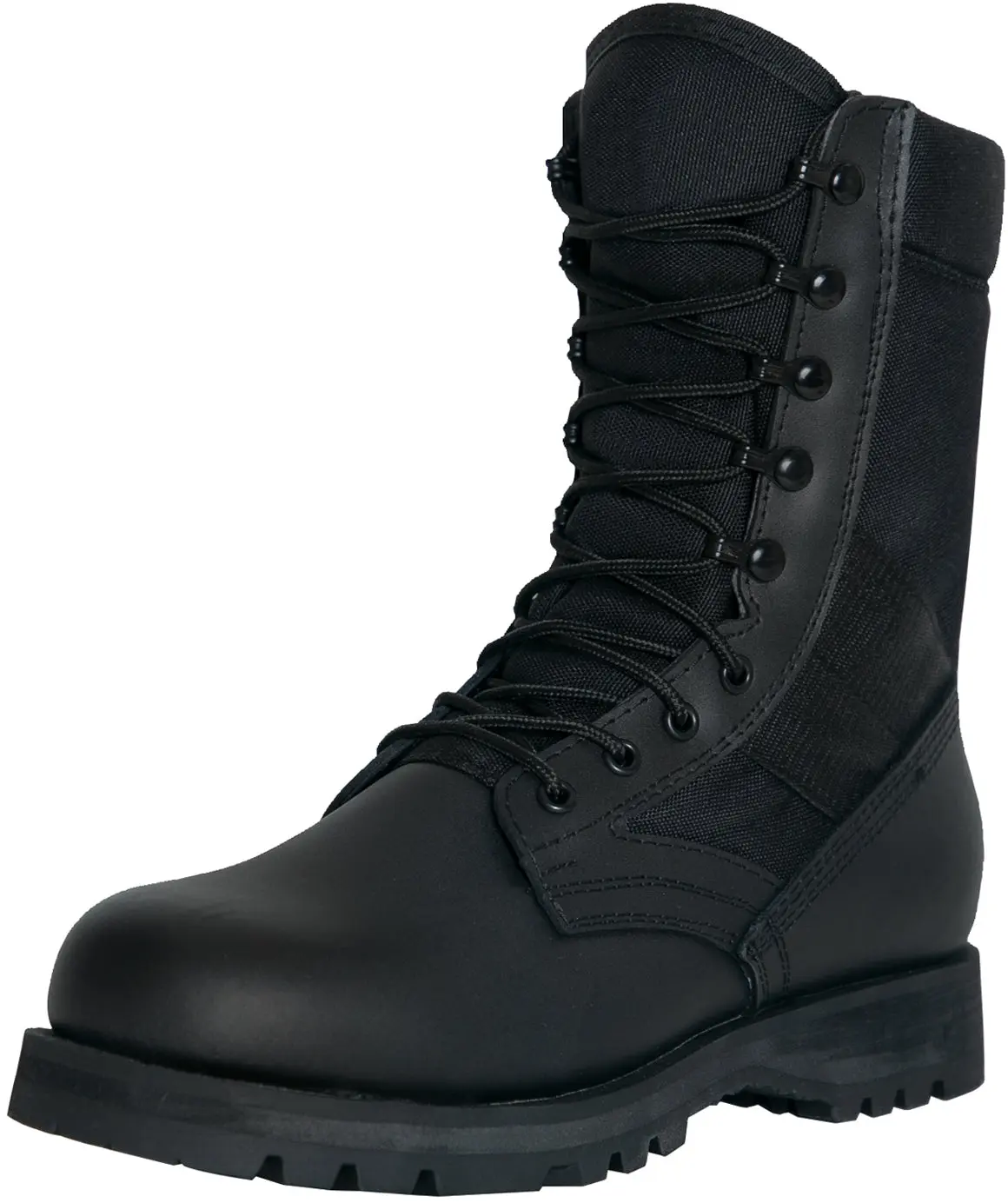 Men's 8-in Black Tactical Lace-Up Footwear - Slip-Resistant, Traction-Enhanced Speedhook Boots with Sierra Sole, Padded for Active Use, Shoe