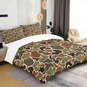 2/3 Piece Duck Hunting Camouflage Collection Duvet Cover Set, Military Jungle Theme Bedding Sets, Vintage Home Decorating Kit, Soft and Comfortable Microfiber Fabric, Ideal for Creating a Military Style Bedroom, No Fillings