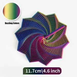 Hot Selling 3D Printed Puzzle Toy Illusion Foldable Polygon Radish Tower Stress Relief Spiral Desktop Ornament Gift for Birthday Graduation