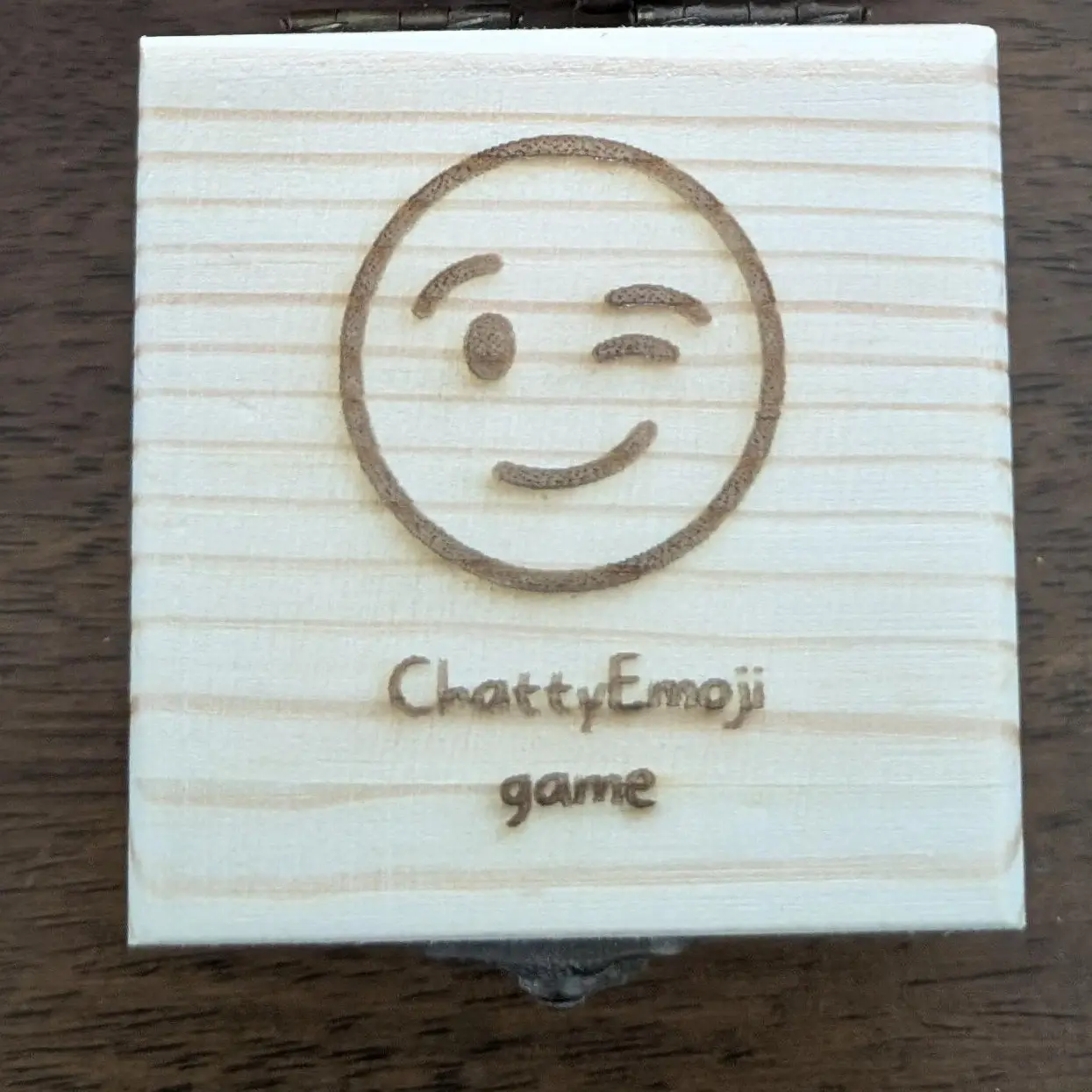 Wooden Gift Box Set with Emoji Cards for Fun Party Games