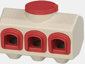 Chicken Feeder - Holds 50 Pounds of Feed - Inside or Outside Hen Coop - Large Gravity Fed Automatic Poultry Dispenser - No Waste Rainproof Design