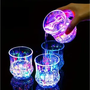 Liquid Activated LED Glowing Cups -Multicolor Flash Tumblers, Christmas & Thanksgiving Gift Sets for Party, Bar & Table Decor