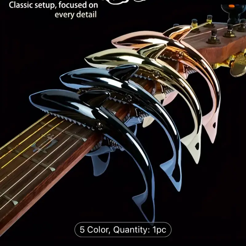 Shark Capo - Super Cool Capo for Guitar with Firm Grip for Best Sound, 5 Color Options, 1pc per Set