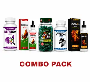 Vitofarma COMBO PACK OF 5 VITALITY & WELLNESS | Depurox Forte + Ener-jet + Vitrom B15 & B12 +SUPERTONIC Full B12 + Winrooster
